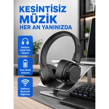 Bluetooth Kablosuz Kulak Üstü Kulaklık Katlanabilir Konforlu Ve Şık Tasarımlı