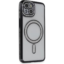 Newface Apple İphone 13 Kılıf Joke Simli Magneticsafe Kılıf - Siyah