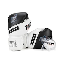 Titan Sport Siyah Beyaz Yılan Kurukafa Desenli Boks Eldiveni 2'li Set Çok Renkli