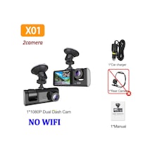 Wifi Dash Cam Arabalar Için 1080p Araba Kamerası Wifi Video Kaydedici 2/3 Kanallı Araba Dvr X01-no Wıfı-2cam None