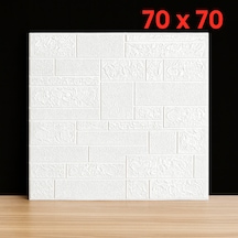 6 Adet 70x70cm Beyaz 3d Dekoratif Kendinden Yapışkanlı Taş Ev Tuğla Kesme Taş Köpük Duvar -