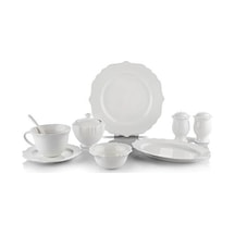 Schafer Naiv Serisi 34 Parça Beyaz Porselen Kahvaltı Takımı Byz03