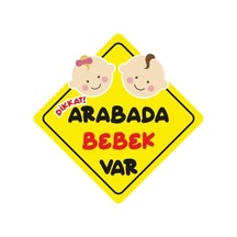 Arabada Bebek Var Sticker Oto Araba Sticker 19 X 19 Cm Abanoz