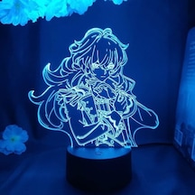 Szypzstore Genshin Darbe Diluc Oyun Figürü Cosplay Dekor Hayranları Koleksiyonu 3d Led Gece Lambası Neon Aydınlatma Dekoratif Oyun Lambası Odası Dekoru 7ye3hj Renkli