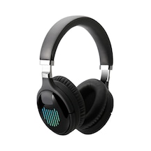 Anrabess Kulak Üstü Sesli lar 5.0 Katlanabilir 8 Saatlik Pil Ömrü 200mah Led Işıklı Siyah Siyah Bluetooth Kulaklık