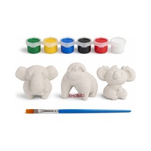Ehobici Taş Boyama Seti Fil Goril Koala 6 Renk Akrilik Boya 5ml + Fırça