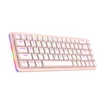 Rampage Rebel Pembe Low Profile Red Swıtch Mekanik Gaming Oyuncu Klavye Us Layout Rainbow