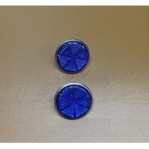 Mavi Renk Yuvarlak Reflektör Saç Bağlantılı 5mm Vidalı 2 Adet