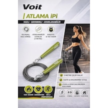 Atlama İpi Ayarlanabilir Çelik Speed Rope, Rulmanlı Hızlı Atlama İpi 3 M, Profesyonel Kullanım , Yeşil
