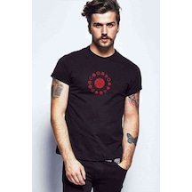 Naruto Anime Logo Baskılı Siyah Erkek Tshirt