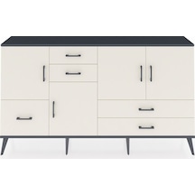 Arges Konsol 4 Raflı 5 Çekmeceli 4 Kapaklı 176x30x99 Antrasit-aytaşı Aytası - Antrasıt