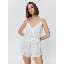 Koton Şort Pijama Altı Çiçekli Beli Bağcıklı Fırfırlı Sarı Desenli 3slk80001mw 3SLK80001MW1D5 Sarı