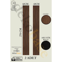 Ceviz 2 Adet 60x270 Cm Yeni Nesil Akustik Ahşap Duvar Paneli