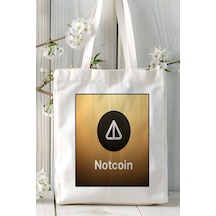 Art Hediye Notcoin Baskılı Bez Çanta Omuz Çantası Kişiye Özel Desen 3 Çok Renkli