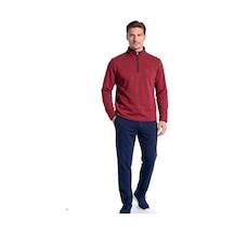 Pierre Cardin 6162 Erkek Uzun Kollu Quarter Zip Eşofman Takımı-bordo