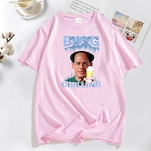 Flood Of Style Bing Soğutma Retro John Xina Dondurma Erkek Tişört Siyah Pamuk Yaz Rahat Kısa Kollu Erkek T S Pembe