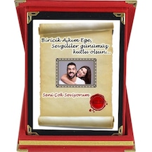 Sevgiliye Papirüs Tasarım Hediye Fotoğraflı Plaket