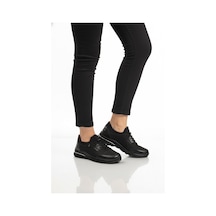 Siyah Nubuk Hakiki Deri Anatomik Kadın Casual Ayakkabı Plv061 Z Siyah Nubuk