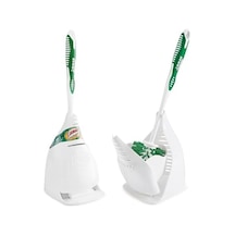 Libman Tasarım Kase Fırçası Ve Rafı - Benzersiz Tasarlanmış, Kaliteli Tuvalet Temizleme Seti 2'li Paket Açık Ahşap