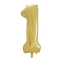 1 Adet 34 İnç 85 Cm Gold Folyo Balon Helyum Balon 1 Yaş Balonu 1 Rakam Balon GOLD