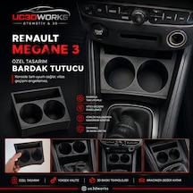 Renault Megane 3 İçin Özel Üretim Bardak Tutucu. Siyah