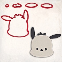 Sanrio Pochacco Detay Kurabiye Kalıp Seti 5 Li KIrmızı