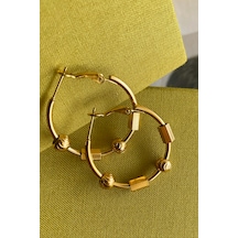 Soche Kadın Çelik Dorika Halka Küpe Altın