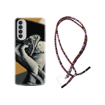 Oppo Reno 4 Pro Kılıf Rasta Boyun Askılı Butterfly Girl 1837 Siyah