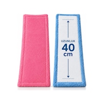 2 Adet 40 Cm Mop Yedek Bezi Mikrofiber Mop Bezi Mop Yedeği Tek Renk
