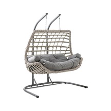 Cunda Çiftli Rattan Bahçe Salıncağı Rehome Balkon Salıncağı Beyaz