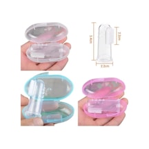 Pembe Kız Bebek Çocuk Silikon Parmak Diş Kaşıyıcı Dil Temizleyici Diş Fırçası