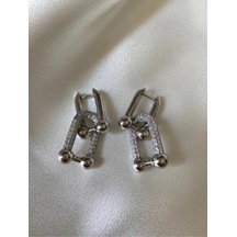 Baget Model Gümüş Renk Küpe Gümüş - 647361580 Gümüş