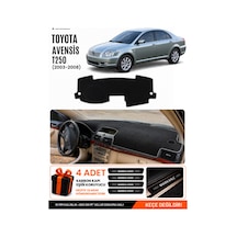 Toyota Avensis Ekranlı T250 2003-2008 Uyumlu Torpido Örtüsü, Torpido Kılıfı - Siyah-gri - To003