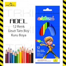 Adeland 12 Renk Karton Kutu Uzun Tam Boy Kuru Boya 12 Li 86908262025