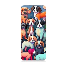 Samsung Galaxy A02s Uyumlu Sevimli Pastel Köpekler Desenli Silikon Kılıf