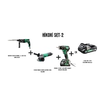 Hikoki Set-2 830W 26 MM 3.2J Sds Plus Kırıcı Delici + 900W 115 MM Elektrikli Avuç Taşlama + Akülü Darbeli Matkap Vidalama