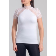 Belinay 8002 Kadın Dantelli Kısa Kol Body 001
