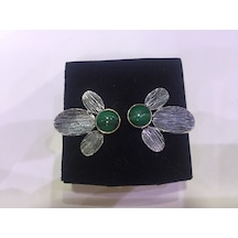 Gumusevi Malahit Taşlı 925 Ayar Gümüş El Işi Küpe