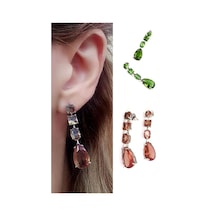 Renk Değiştiren Sultan Taşı 925 Ayar Gümüş Damla Küpe