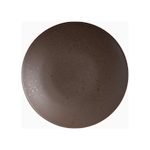 Crate & Barrel Craft Espresso Stoneware Coupe Yemek Tabağı, Şık Ve Dayanıklı, Tekli Kahverengi