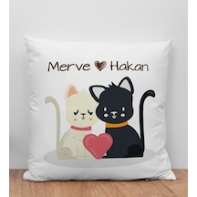 Bk Gift Kişiye Özel Sevgili Evcil Hayvan Tasarımlı Beyaz Kırlent Yastık-4, Arkadaşa Hediye, Sevgiliye Hediye Kobitmeyencom33838 Bk Gift