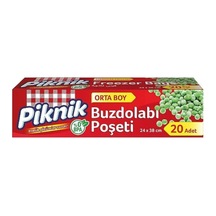 Piknik Orta Boy Buzdolabı Poşeti 24x38 Cm 20'li