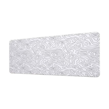 Beyaz Siyah Topografik Harita 40x90 Cm Oyuncu Mousepad Kaymaz Taban Büyük Boy Mousepad