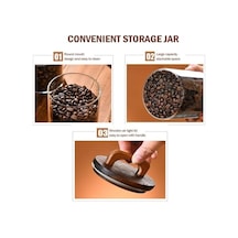 Pazly Şeffaf Cam Kavanoz Ahşap Saplı Kapaklı Depolama Kavanoz 1400ml Mutfak İçin Şeffaf