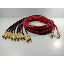 Amfi Rca Kablosu El Yapımı 2 Giriş 10 Çıkış %100 Bakır Parazit Yapmaz Anfi Rca Kablosu 5 Metre