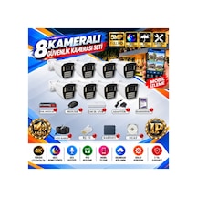 8 Kameralı 4k Sesli İp Güvenlik Kamerası Seti 5mp Gece Renkli Görüş 21 Warm Led Poe 421wsp