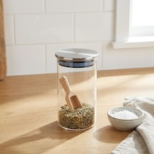 Metal Kapaklı Cam Kavanoz 300 Ml - Sızdırmaz Vakumlu Baharatlık Kahve Ve Kuruyemiş Saklama Kabı Premium Mutfak Düzenleyici 6 X 6 X 13,5 Cm 6998