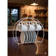 Kahve Fincan Düzenleyici Askı Aparatı Fincan Askılığı Standı Metal 28 X 13 Beyaz Tr Diğer