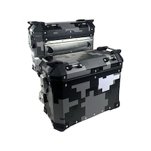 Coocase Alüminyum Yan Çanta 28/33lt Takım Gri Mozaik Cl-ca-01