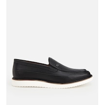 Hotiç Erkek Deri Siyah Delikli Hafif Tabanlı Klasik Loafer
